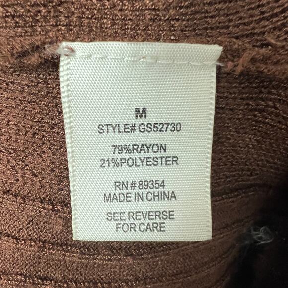 Madison & Hudson Long Sleeve Brown Ribbed Women's Sweater Midi Dress Size XS - Picture 11 of 14